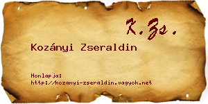 Kozányi Zseraldin névjegykártya
